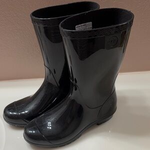 UGG Kids Glossy Black Rain Boots